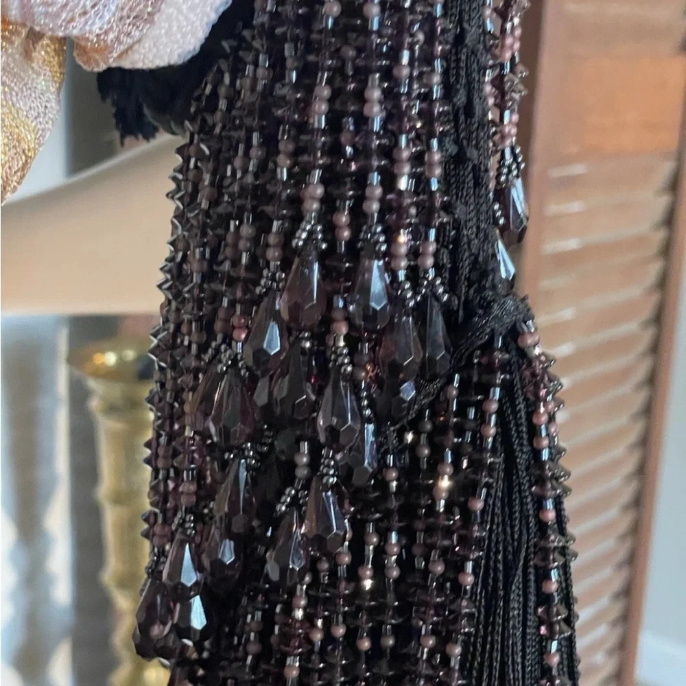 Exclusive MISSONNI bag in burgundy, new condition. Silk weave and rich stones. - Picture 11 of 16